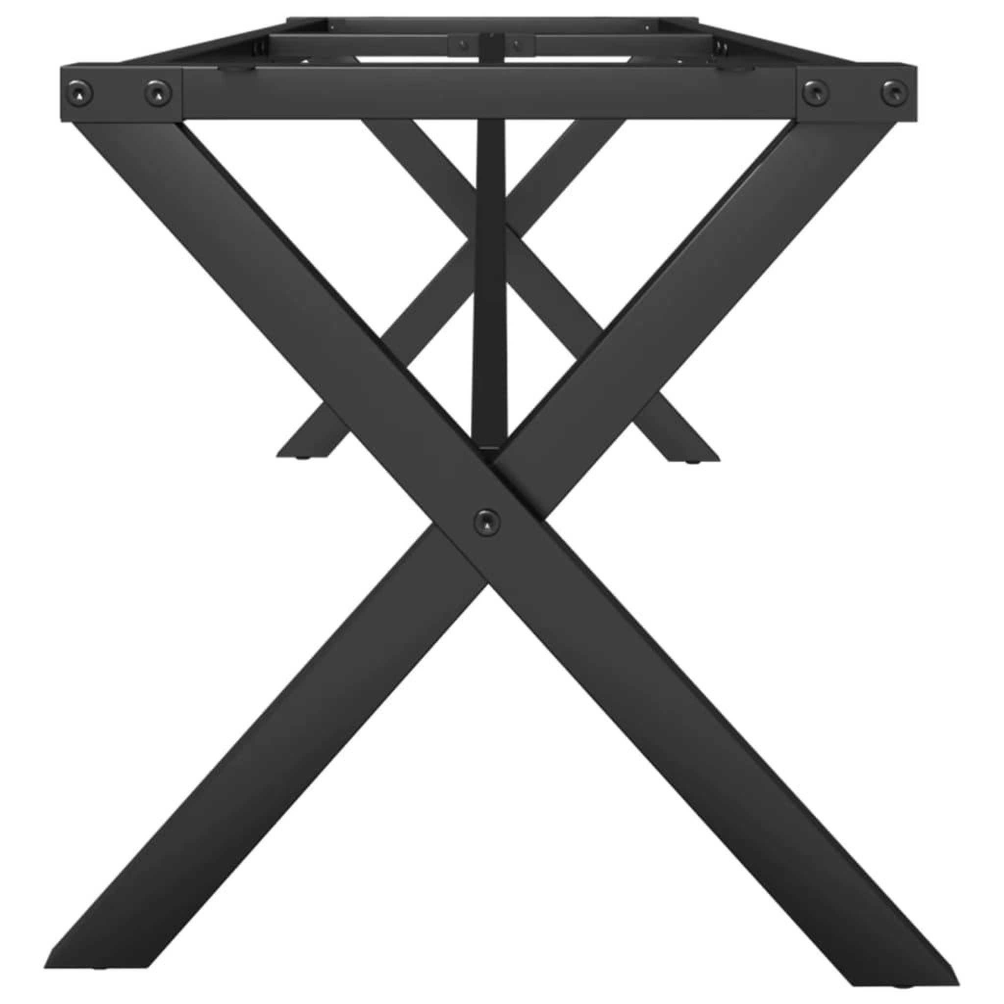 Voir la diapositive 5 : VIDAXL Pieds de table basse cadre en X 140x30x43 cm acier