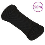 VIDAXL Corde de travail Noir 4 mm 50 m Polyester