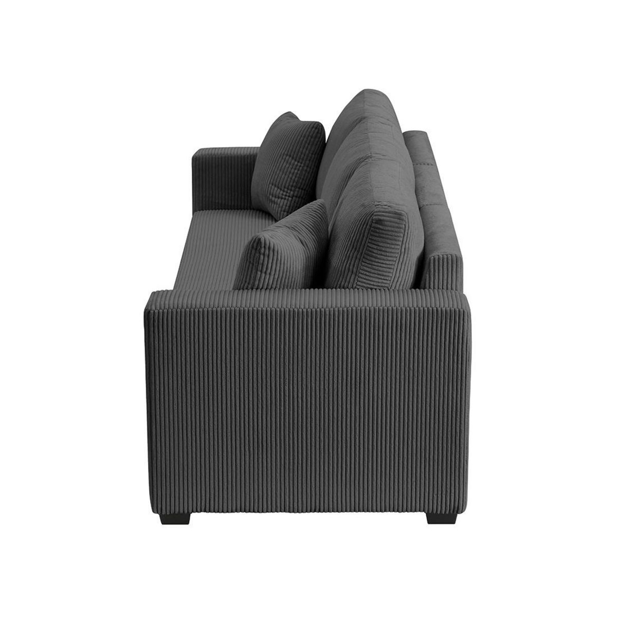 BEST MOBILIER Cyrus - canapé droit 3 places convertible en velours côtelé