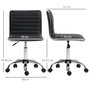 Voir la diapositive 3 : HOMCOM Chaise de bureau design style Chesterfield acier chromé revêtement synthétique noir