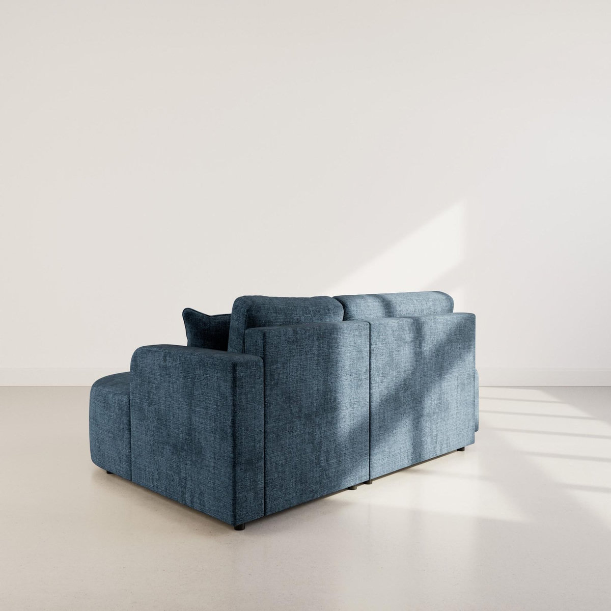 BEST MOBILIER Miro - canapé d'angle droit 4 places convertible avec coffre en velours texturé