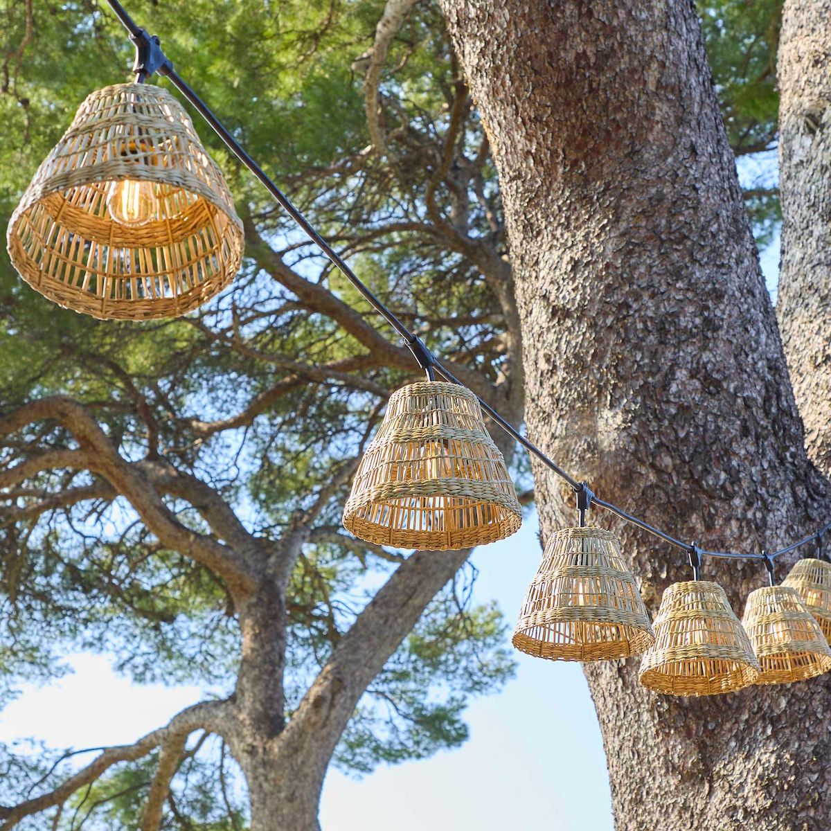 Lumisky Guirlande lumineuse raccordable TESSA Beige Herbe marine 6m