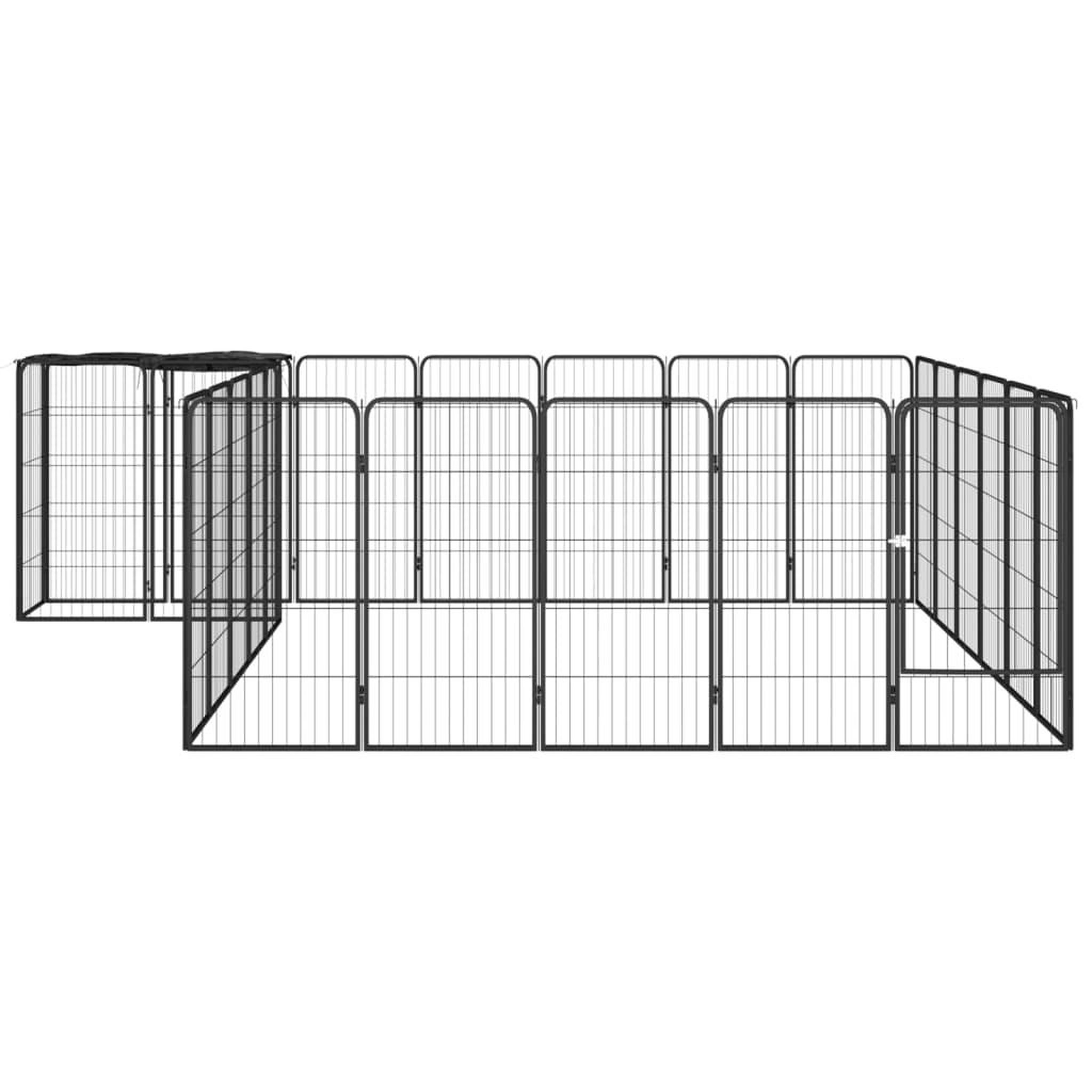 Voir la diapositive 2 : VIDAXL Parc pour chien 26panneaux Noir 50x100cm Acier enduit de poudre