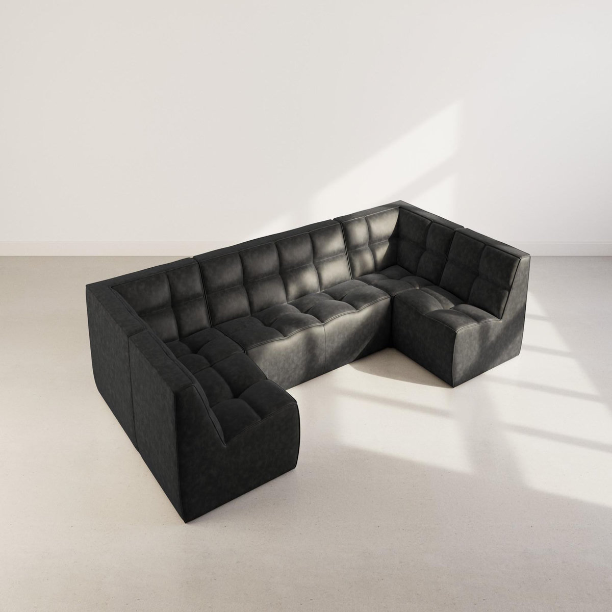 LISA DESIGN Alya - canapé modulable panoramique 7 places en simili