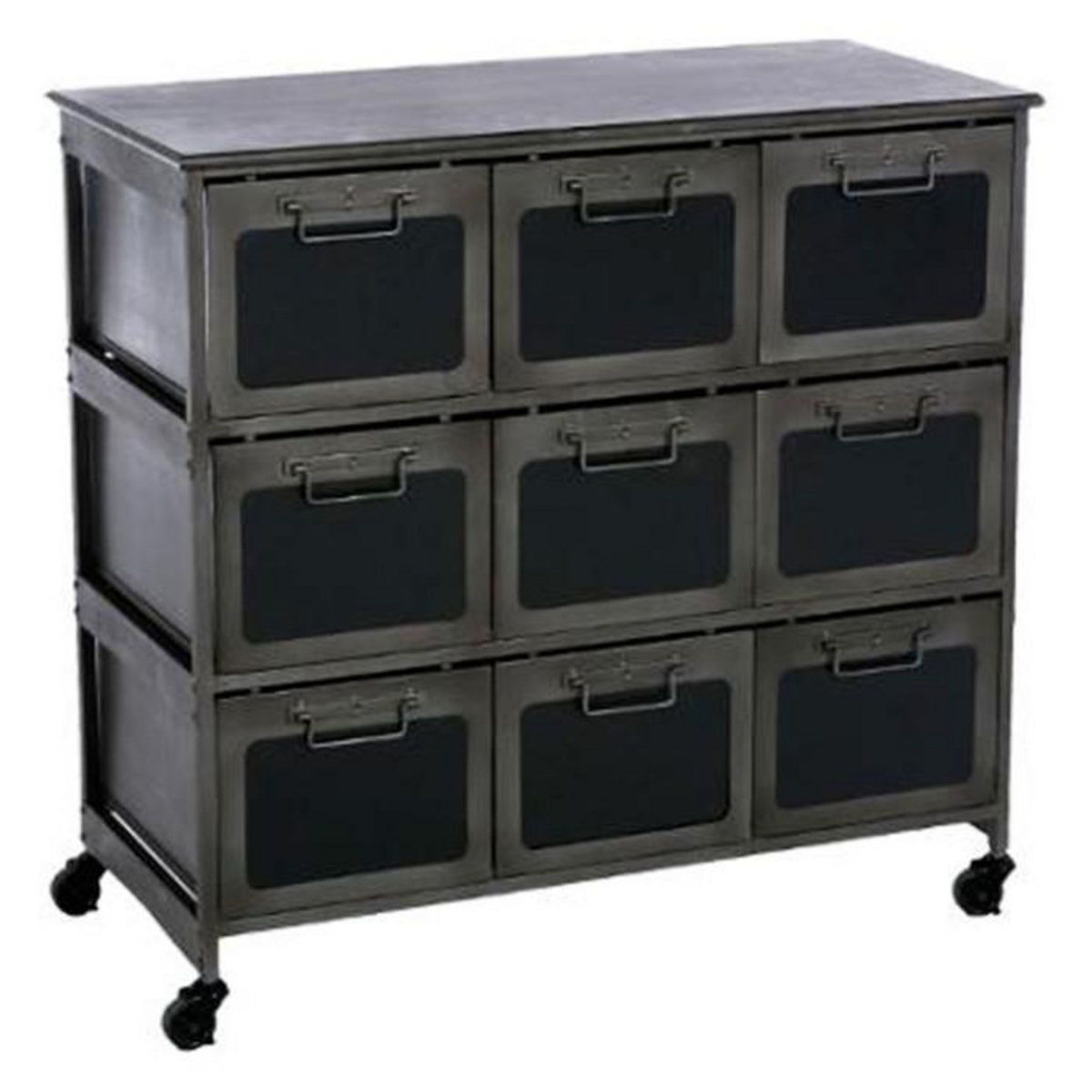 ATMOSPHERA Commode 9 Tiroirs  Zaret  89cm Noir