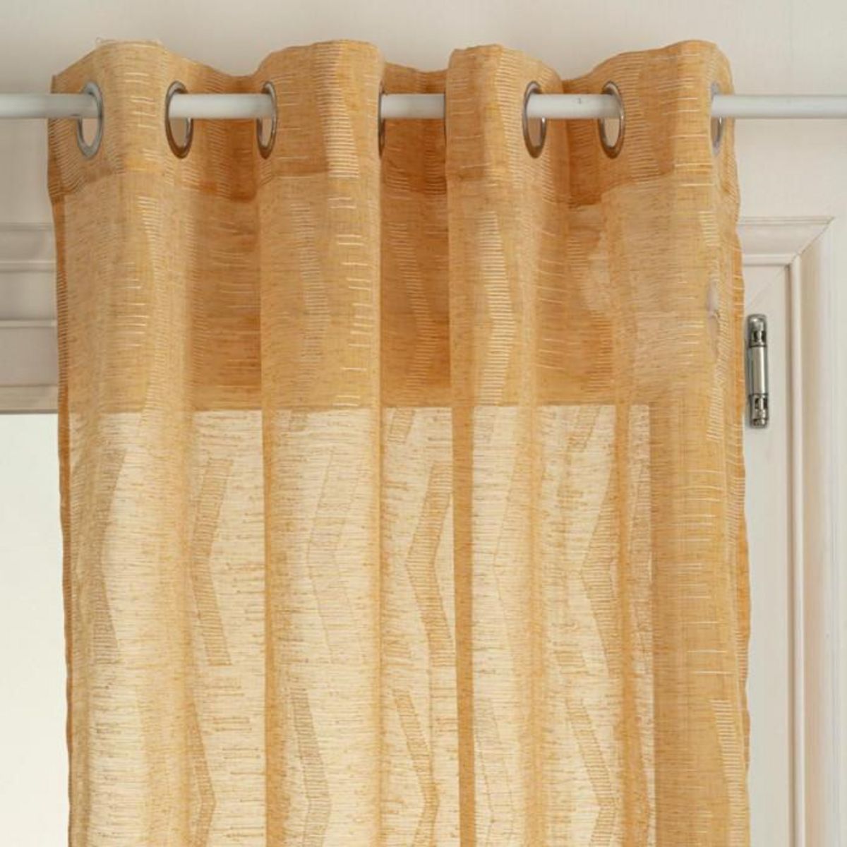 ATMOSPHERA Rideau Voilage à Œillets  Safari  140x240cm Ocre