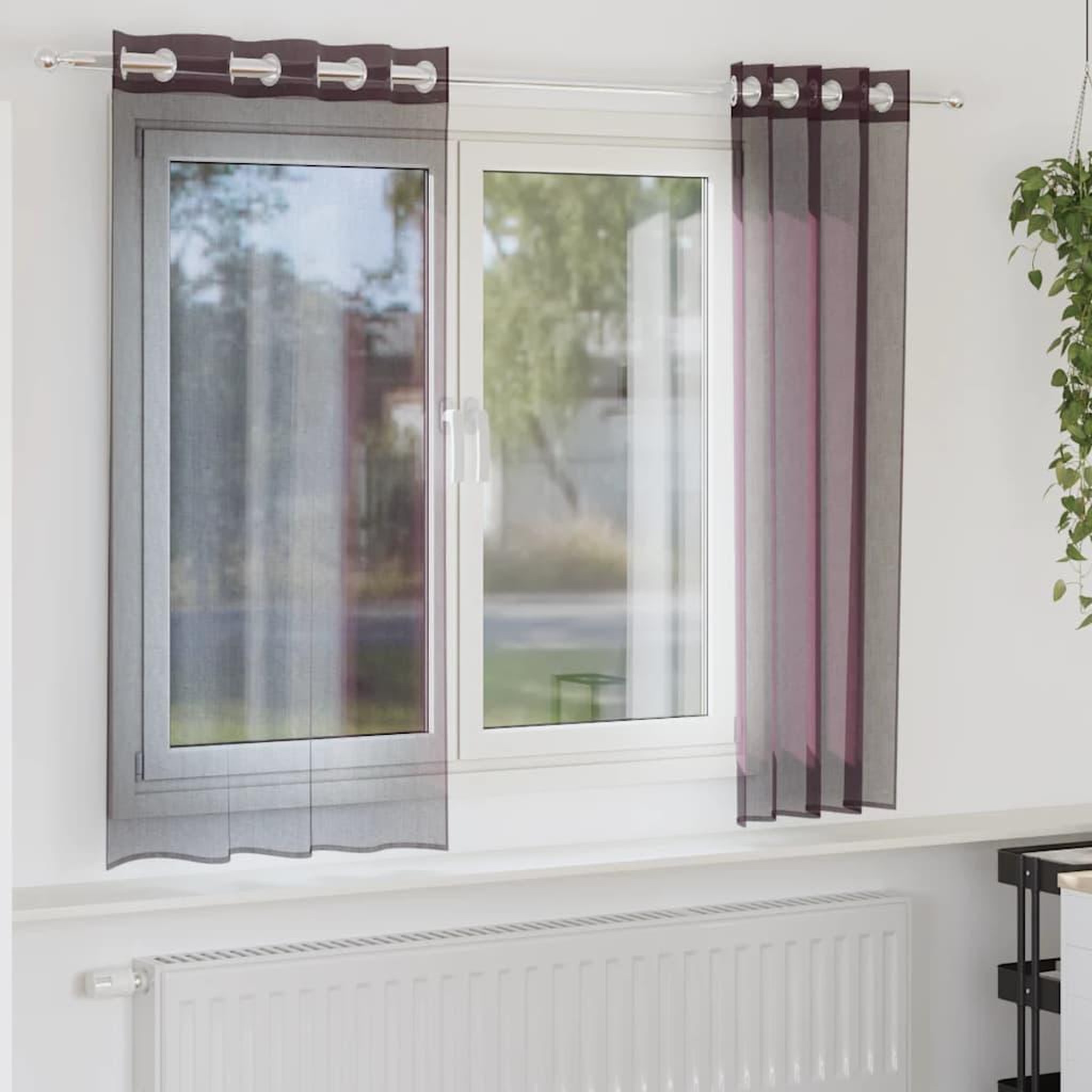 VIDAXL Rideaux en voile avec œillets 2 pcs violet 140x175 cm