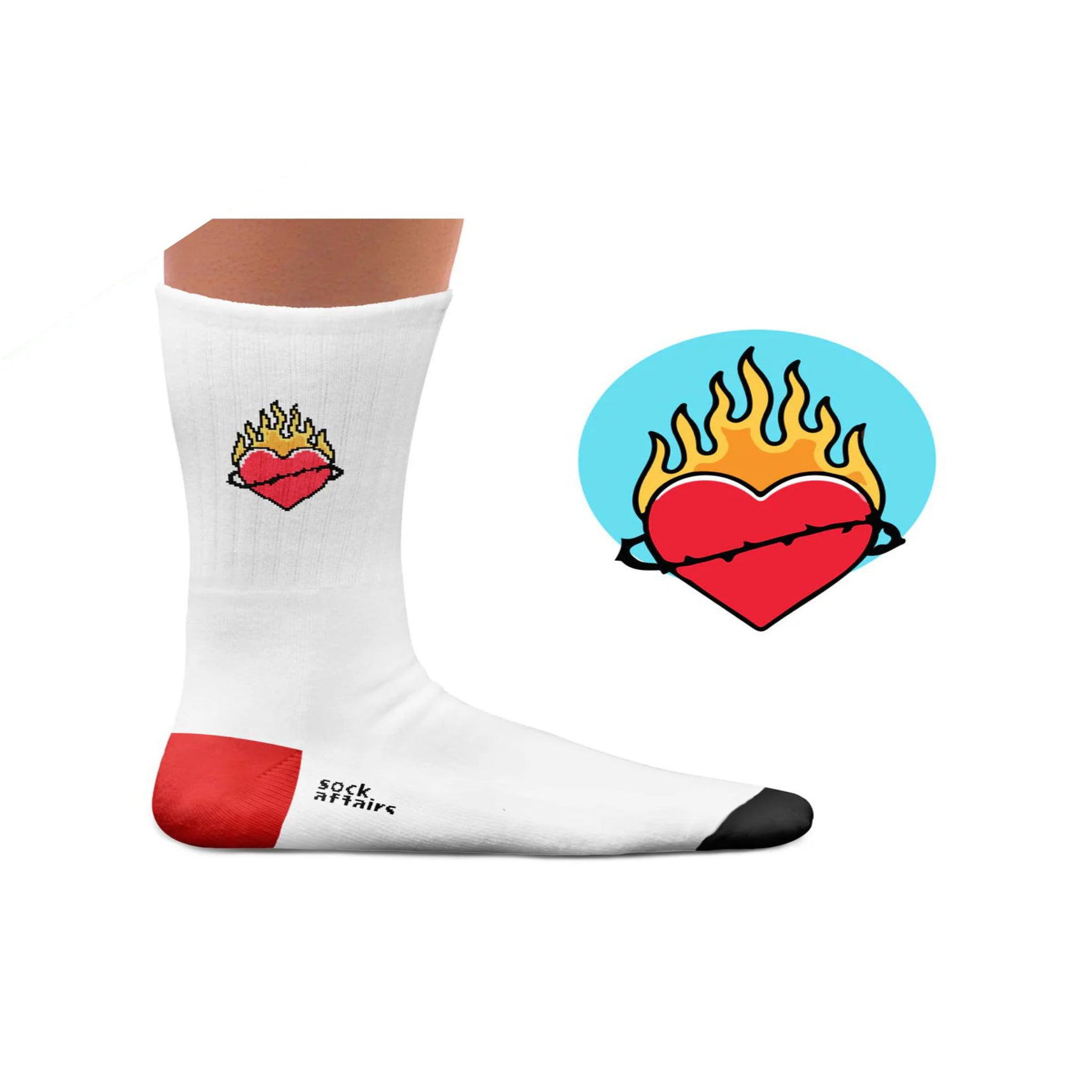 Voir la diapositive 3 : SOCK AFFAIRS Chaussettes sport tatouage symboles romantiques