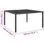 Voir la diapositive 5 : VIDAXL Table de jardin Anthracite 130x130x72 cm Acier et verre