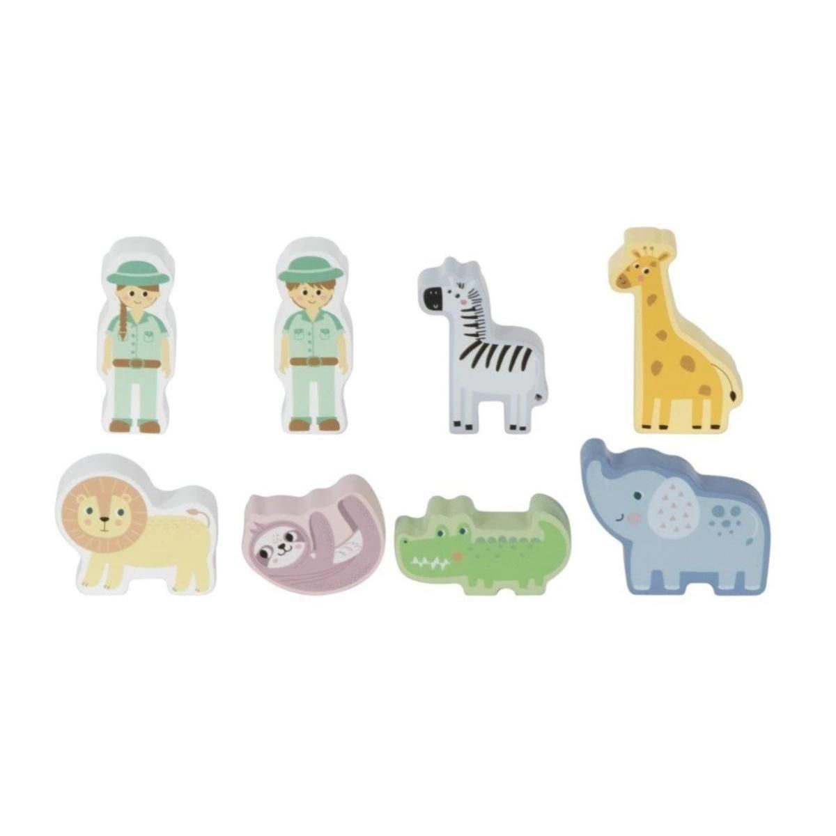 ELINELI Voiture en bois avec animaux 2 en 1