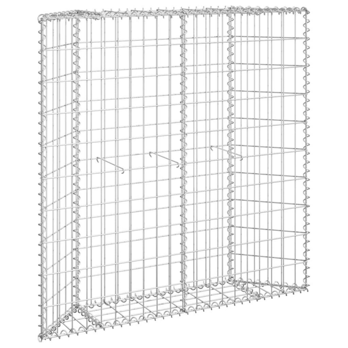 VIDAXL Lit sureleve a gabion en trapeze Acier galvanise 100x20x100 cm