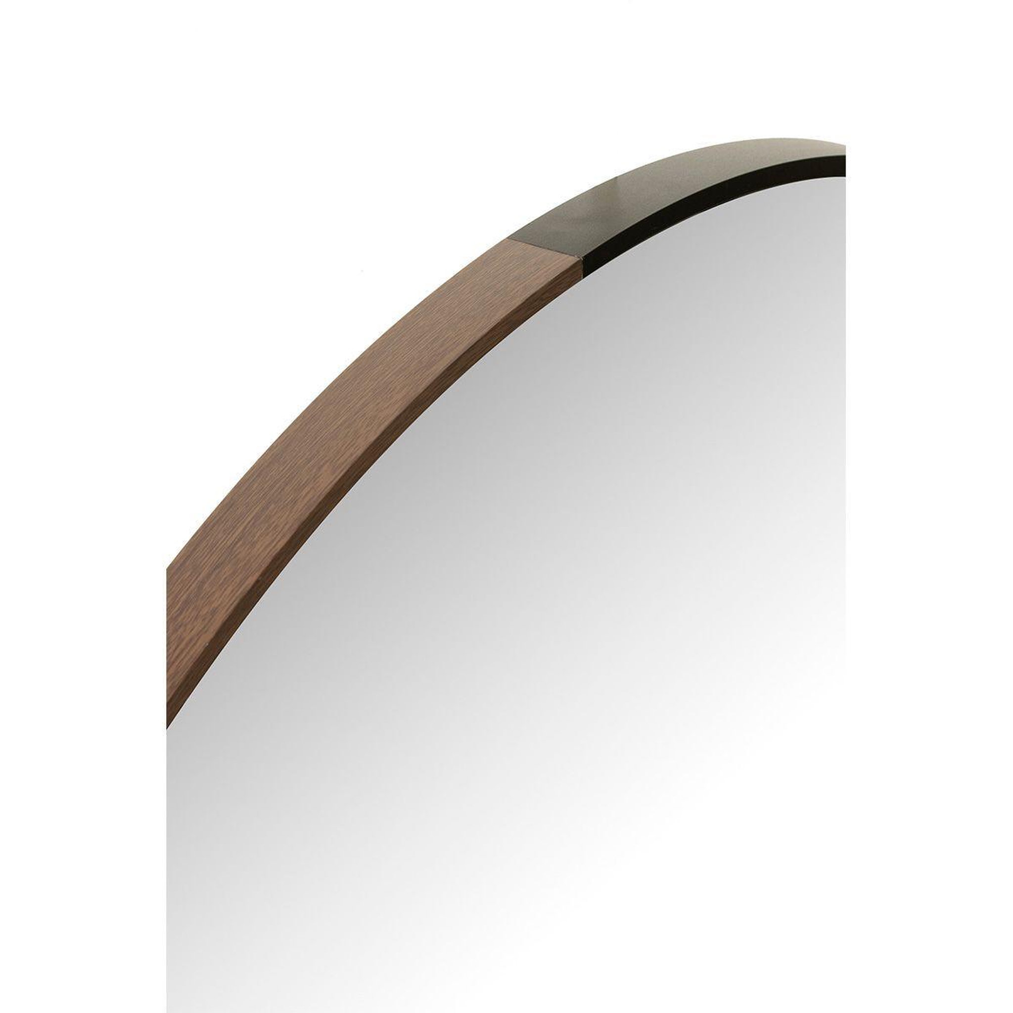 Voir la diapositive 2 : J-LINE Miroir Mural Rond  Alicia  90cm Noir