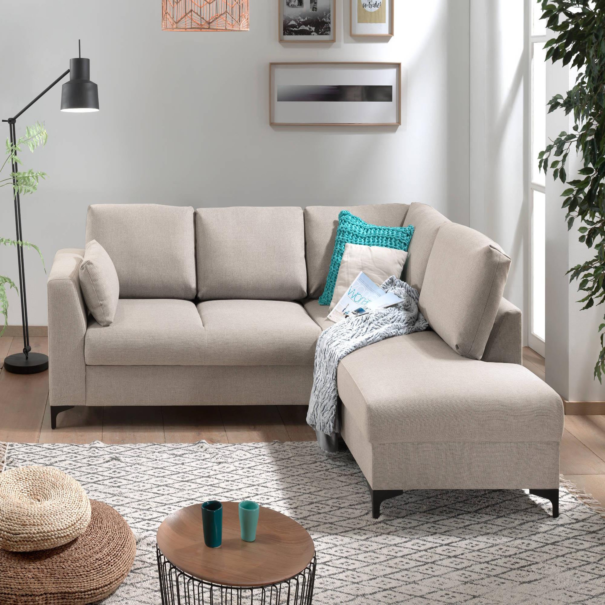 Voir la diapositive 2 : LISA DESIGN Tala - canapé d'angle droit - convertible - 5 places - en tissu