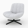 Voir la diapositive 1 : Rendez vous déco Fauteuil pivotant en tissu bouclé gris chiné-Elvis