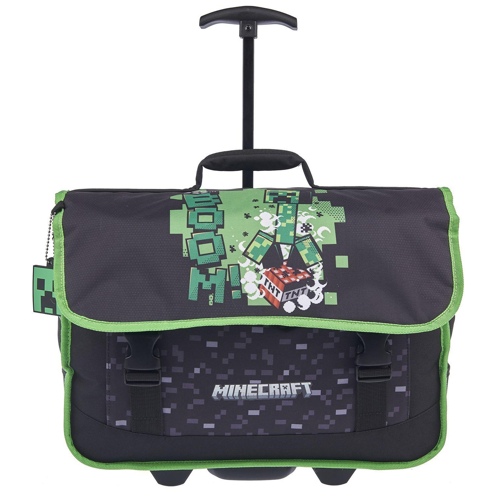 Voir la diapositive 1 : MINECRAFT Cartable à roulettes noir