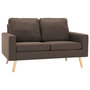 Voir la diapositive 2 : VIDAXL Canape a 2 places Marron Tissu
