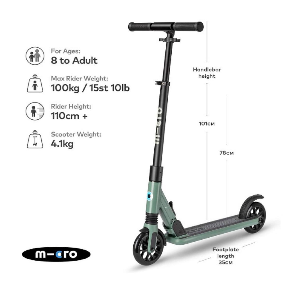 Micro Trottinette   Sprite Suspension - Vert Olive