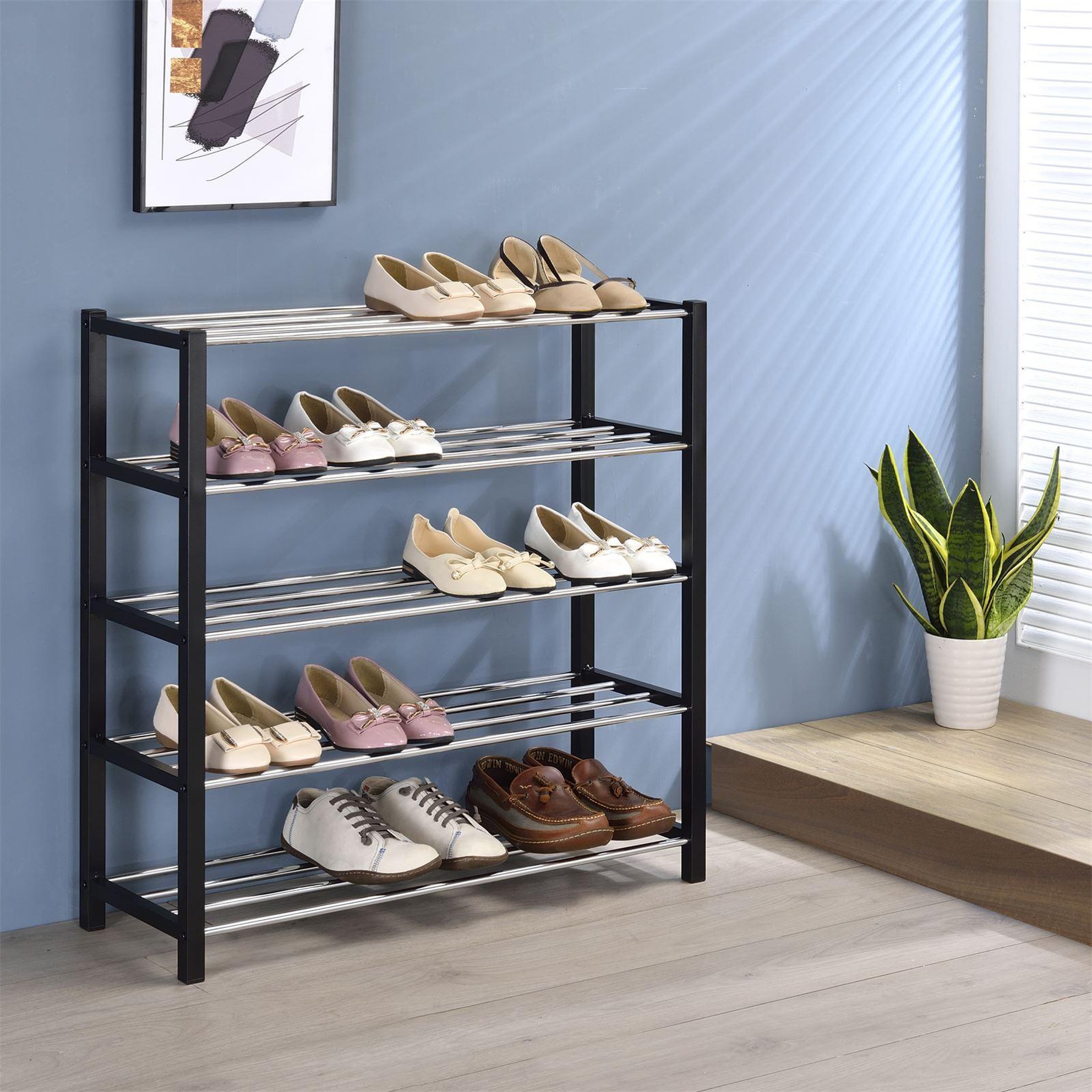 Voir la diapositive 2 : IDIMEX Etagère à chaussures DUBLIN, 5 niveaux
