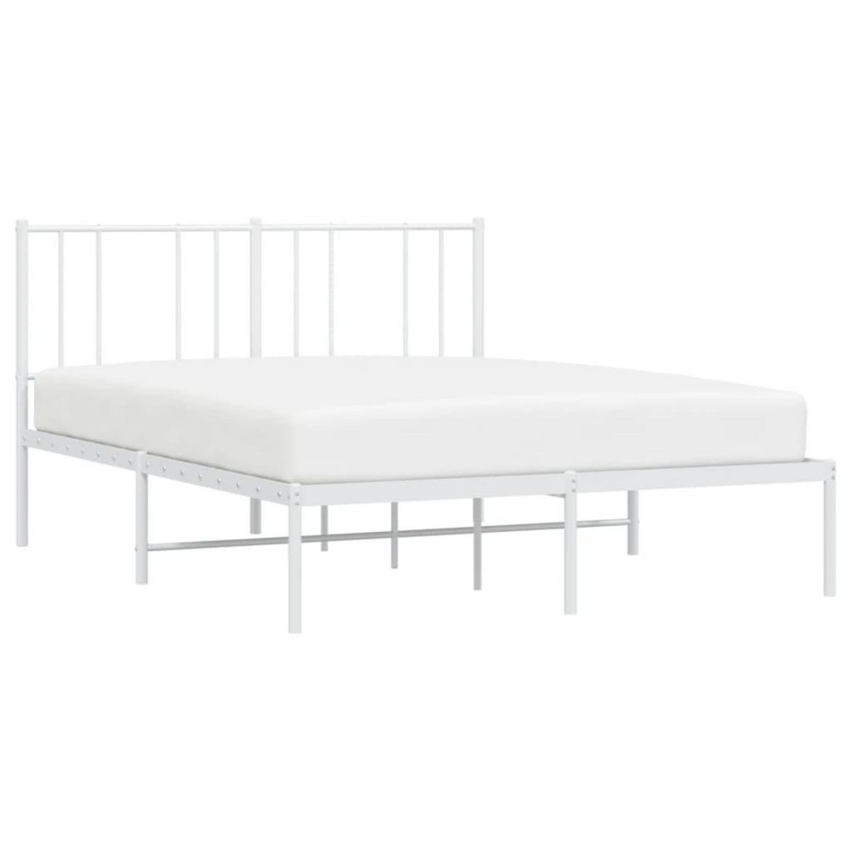 VIDAXL Cadre de lit metal sans matelas et tete de lit blanc 140x200 cm