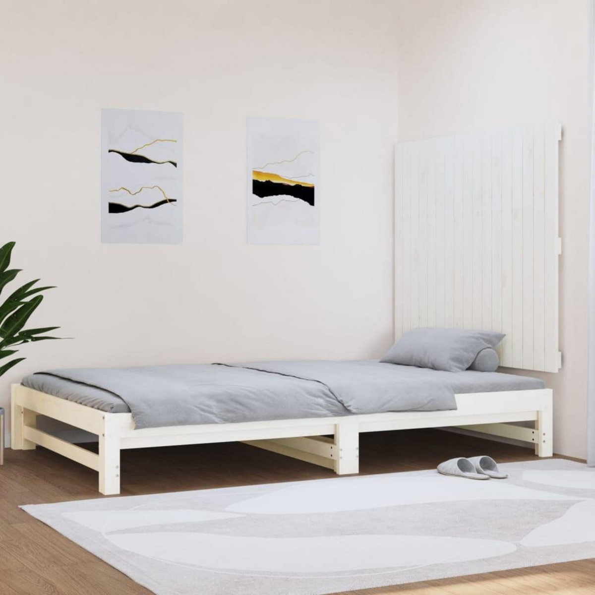 VIDAXL Tete de lit murale Blanc 108x3x90 cm Bois massif de pin