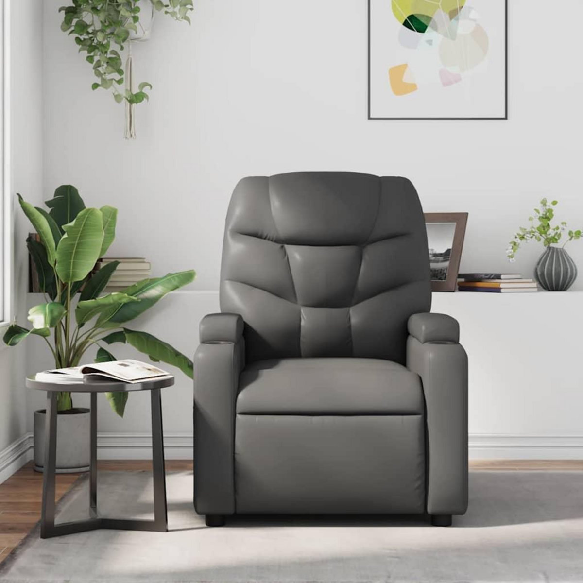 VIDAXL Fauteuil de massage inclinable Gris Similicuir