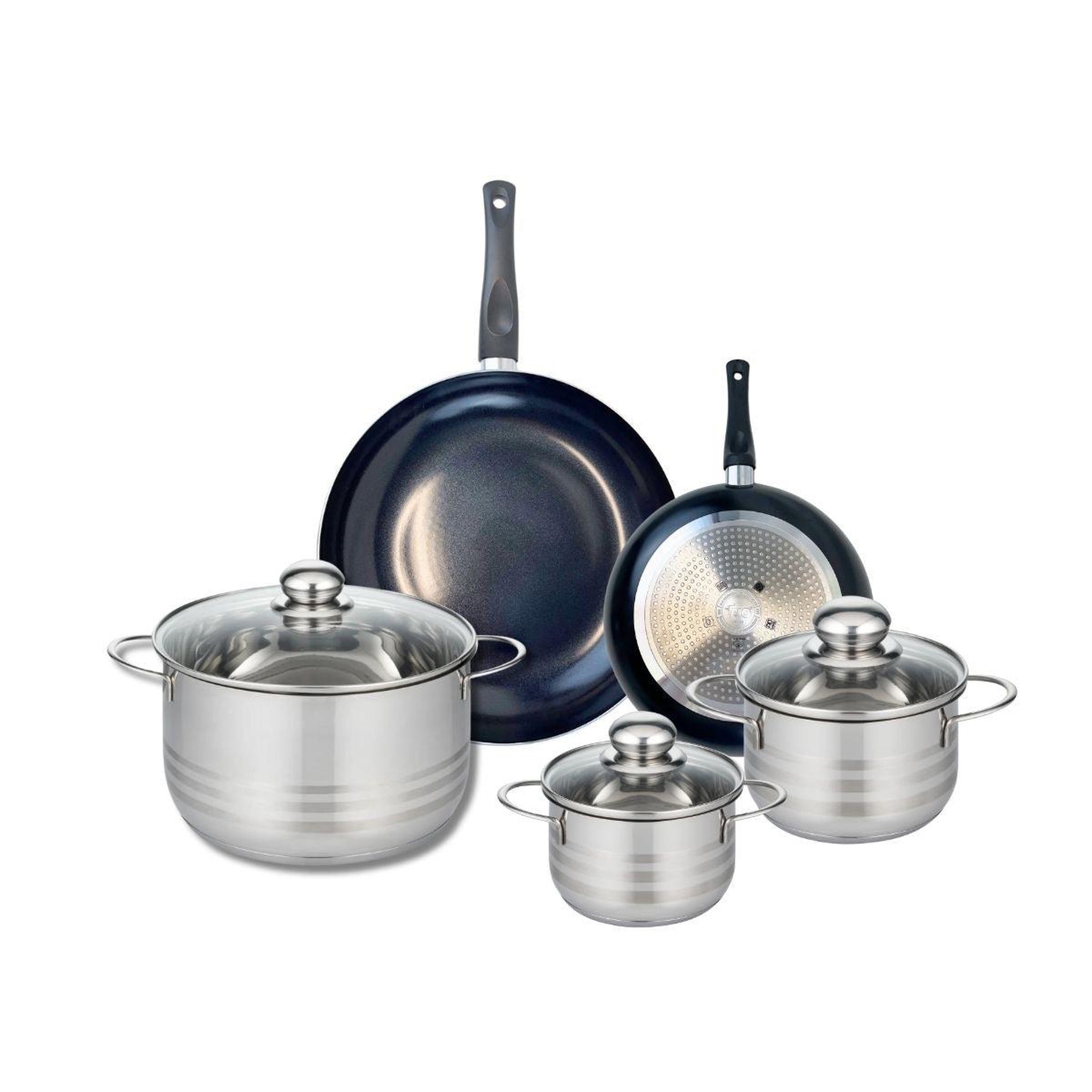 ELO Ensemble de 2 poêles de cuisson 20 et 28 cm et 3 faitouts 14, 16 et 24 cm elo prima brillant