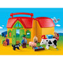Voir la diapositive 3 : PLAYMOBIL 6962 - 1.2.3 - Ferme transportable avec animaux 