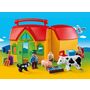 Voir la diapositive 3 : PLAYMOBIL 6962 - 1.2.3 - Ferme transportable avec animaux 