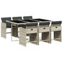 Voir la diapositive 2 : VIDAXL Ensemble a manger de jardin et coussins 7 pcs gris clair rotin