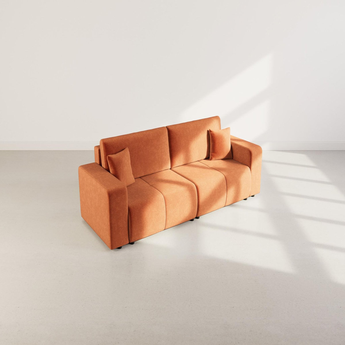 BEST MOBILIER Nicole - canapé droit 4 places convertible avec coffre en tissu