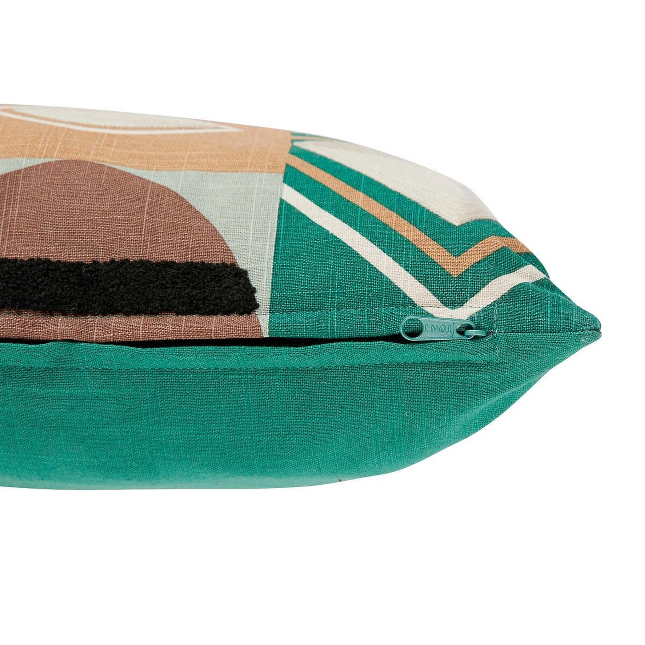 Voir la diapositive 2 : ATMOSPHERA Coussin brodé imprimé  malakite  30x50cm vert