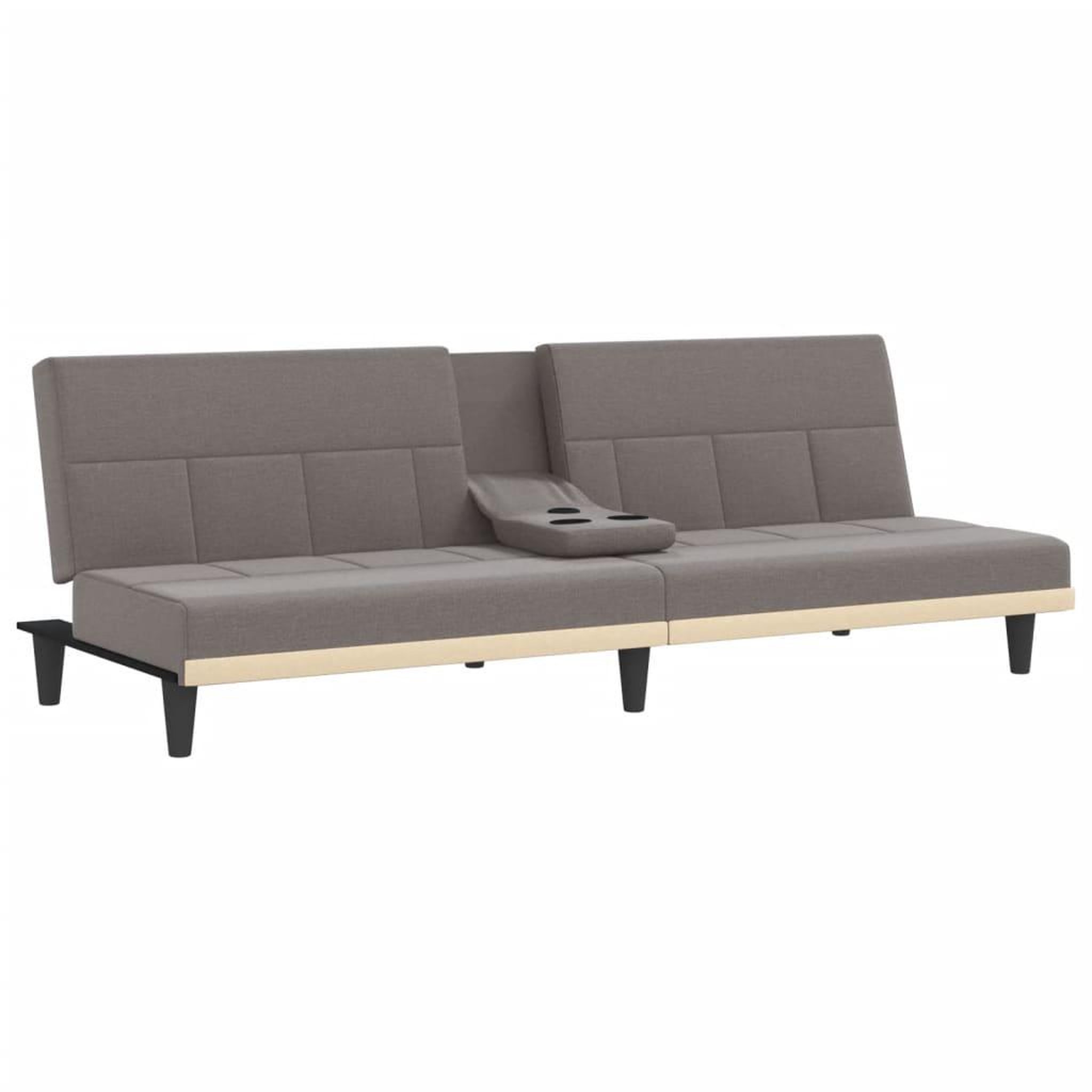 Voir la diapositive 5 : VIDAXL Canape-lit avec porte-gobelets taupe tissu