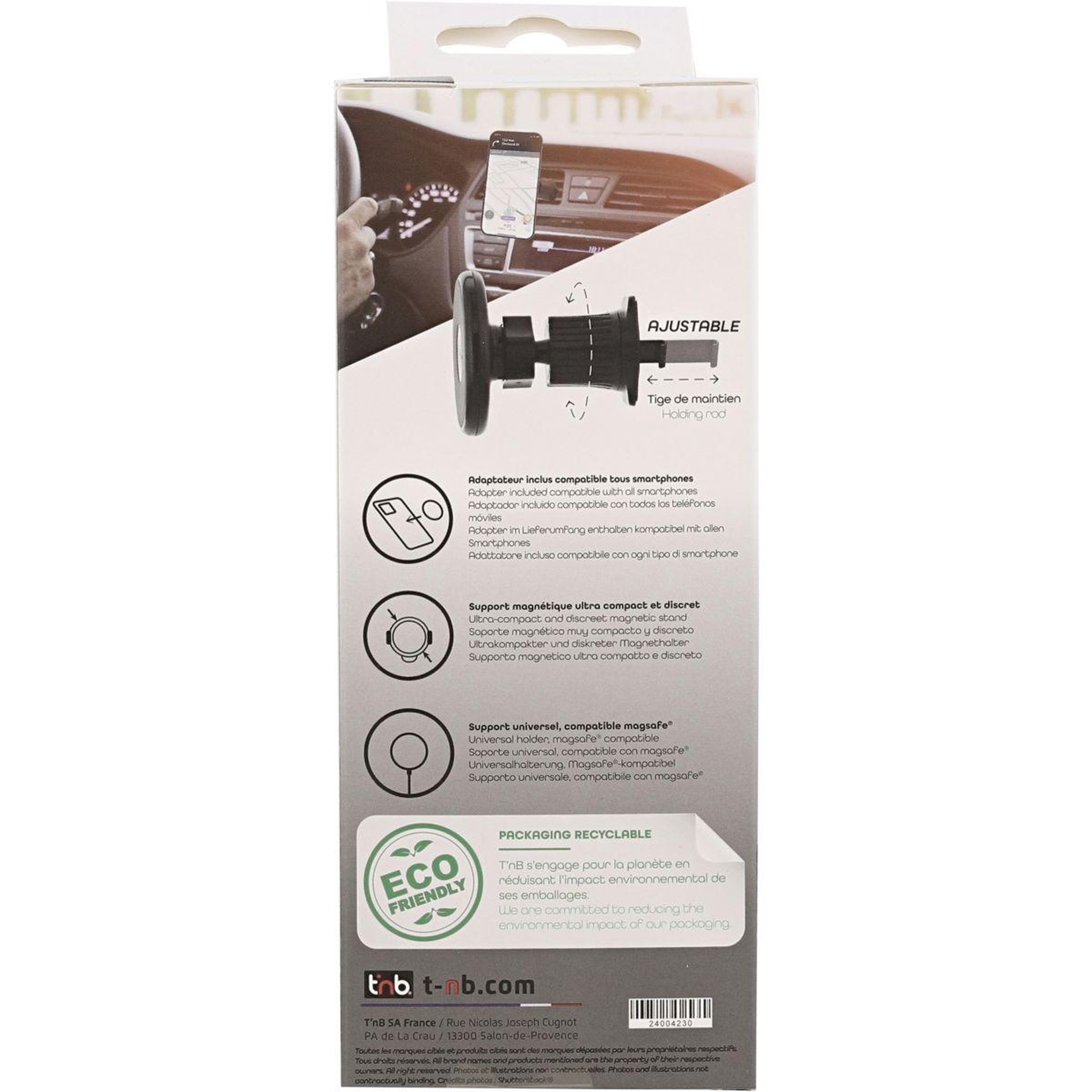 Voir la diapositive 5 : TNB Support smartphone Magsafe pour grille d'aération noir