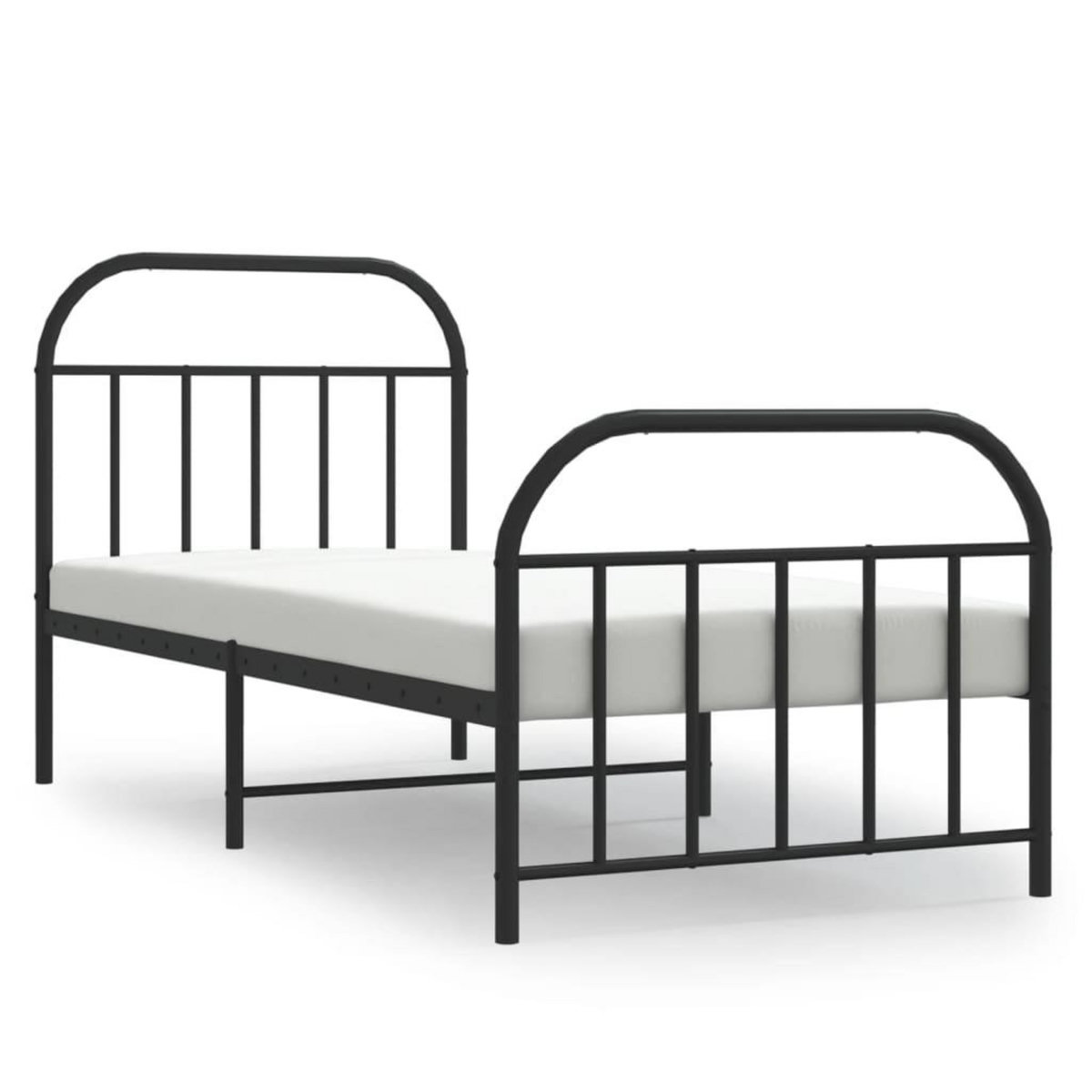 VIDAXL Cadre de lit metal sans matelas avec pied de lit noir 90x190 cm