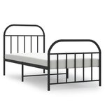 VIDAXL Cadre de lit metal sans matelas avec pied de lit noir 90x190 cm