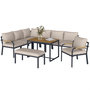 Voir la diapositive 5 : OUTSUNNY Salon de jardin d'angle table à manger 7 personnes 7 pièces