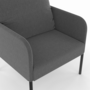 Voir la diapositive 6 : ID MARKET Fauteuil AUGUSTE tissu gris anthracite pieds métal noir
