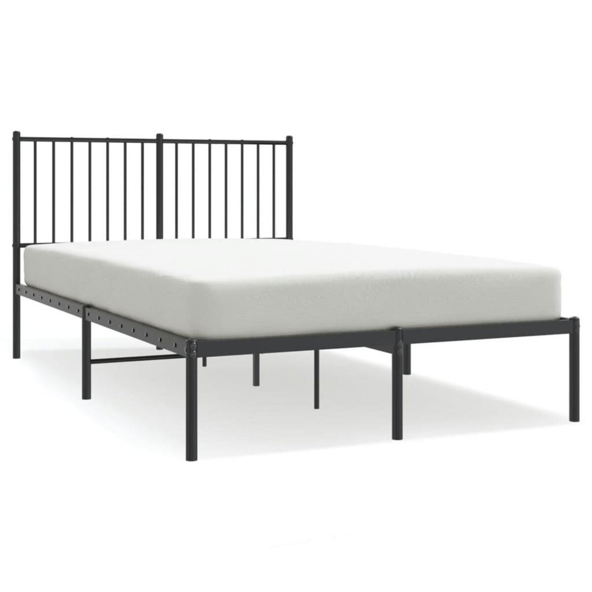 VIDAXL Cadre de lit metal sans matelas avec tete de lit noir 120x190cm