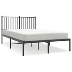VIDAXL Cadre de lit metal sans matelas avec tete de lit noir 120x190cm