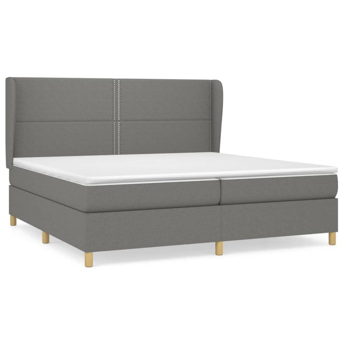 VIDAXL Sommier a lattes de lit avec matelas Gris fonce 200x200cm Tissu