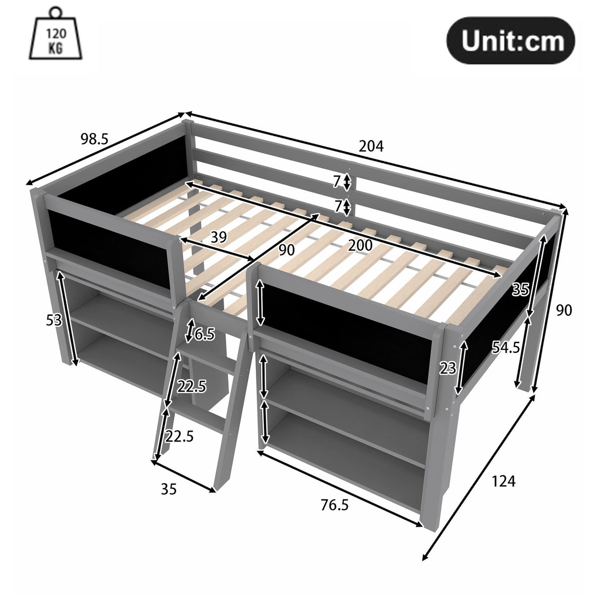 MERAX Lit mezzanine enfant
