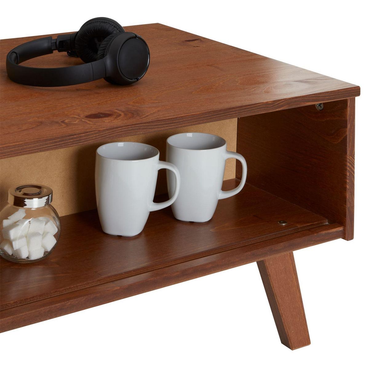 IDIMEX Table basse SEAN avec niches, en pin massif