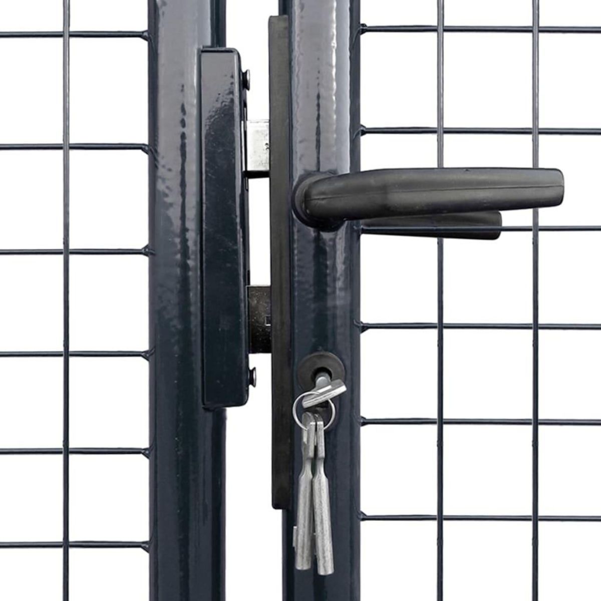 VIDAXL Portail en maille de jardin Acier galvanise 400 x 150 cm Gris