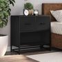 Voir la diapositive 4 : VIDAXL Table de chevet noir 60x31x60 cm bois d'ingenierie et metal