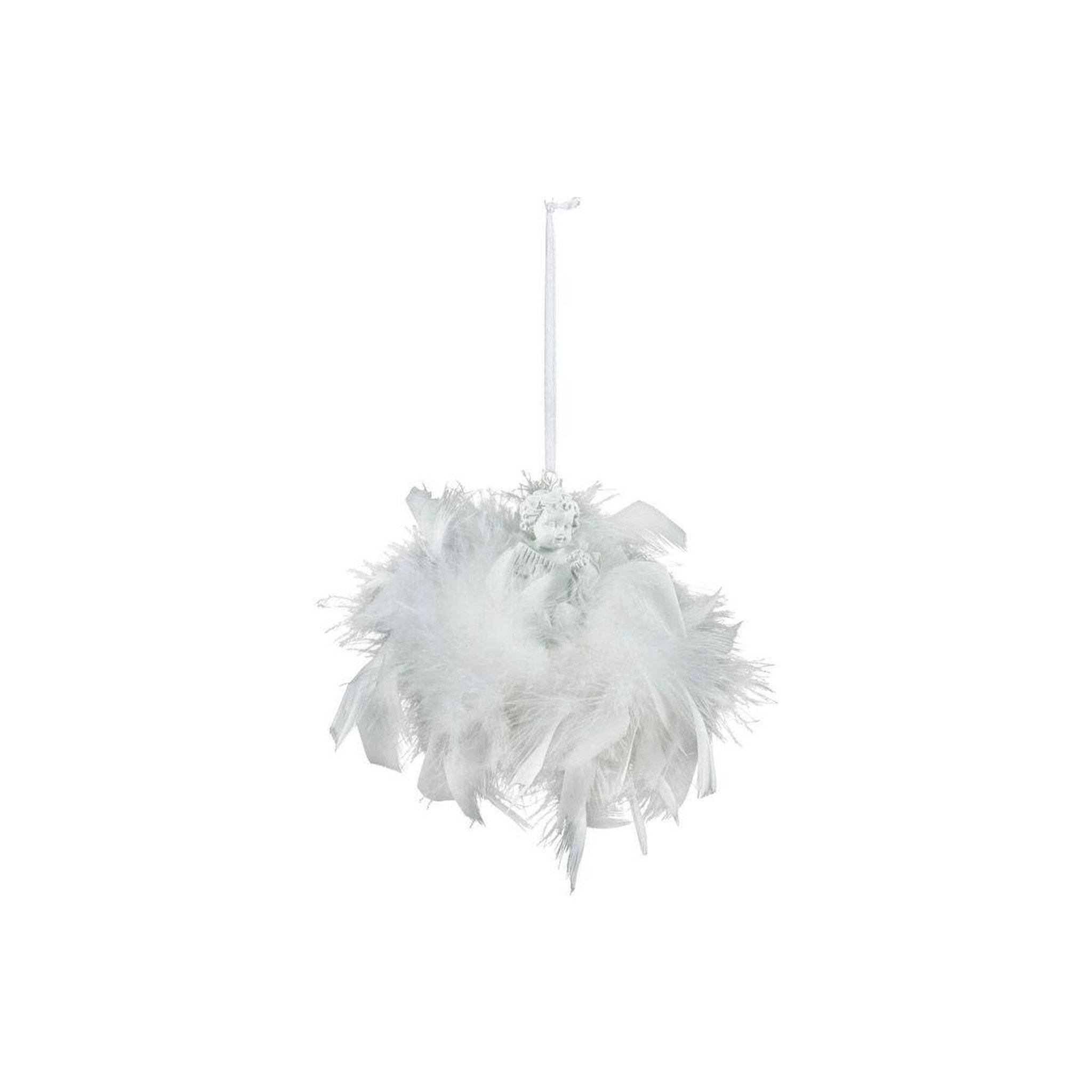 FEERIC LIGHT & CHRISTMAS Sujet de noël plume  légende d'hiver  5cm blanc