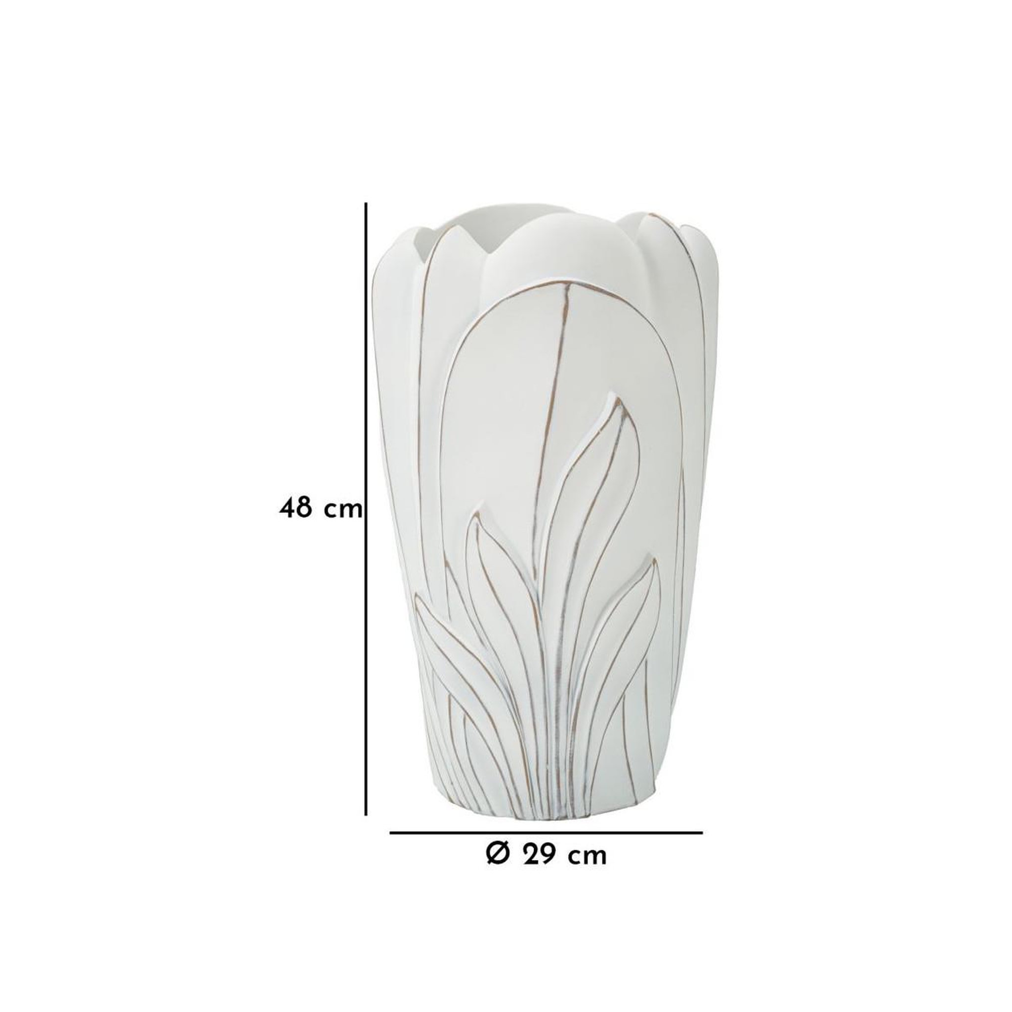 Voir la diapositive 6 : Paris Prix Vase déco en résine  gardy  48cm blanc