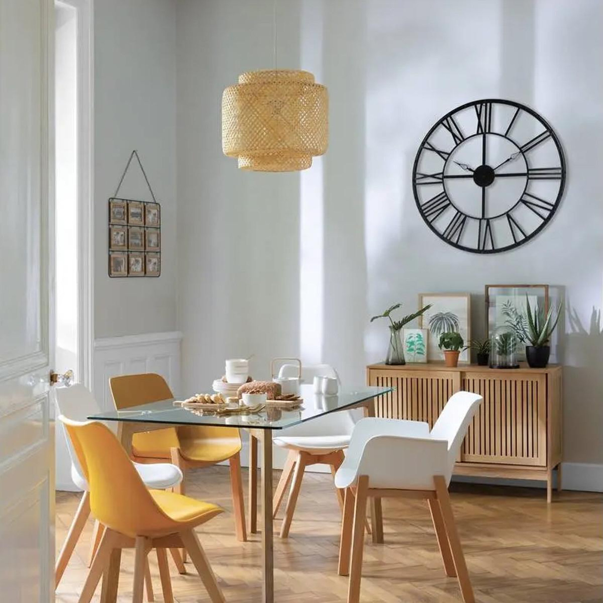 Voir la diapositive 3 : ATMOSPHERA Pendule murale métal  vintage  70cm noir
