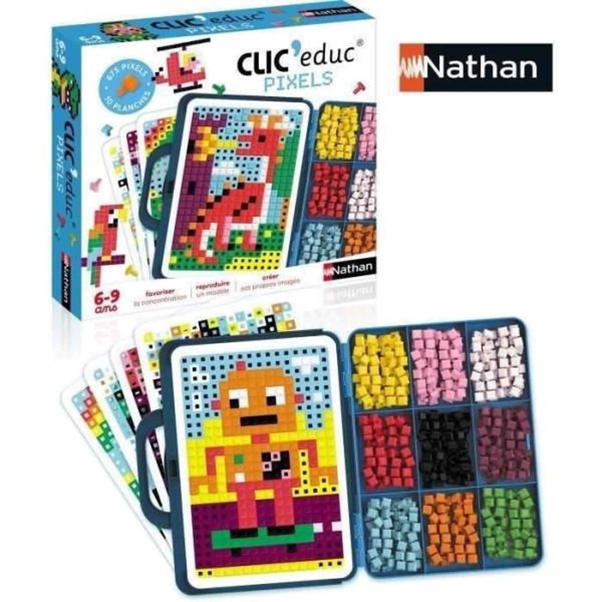 Voir la diapositive 2 : Nathan CLIC EDUC PIXELS - Jeu de création - NATHAN - Reconnaissance des couleurs et imagination !
