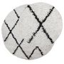 Voir la diapositive 3 : VIDAXL Tapis shaggy a poils longs moderne creme et noir Ø 100 cm