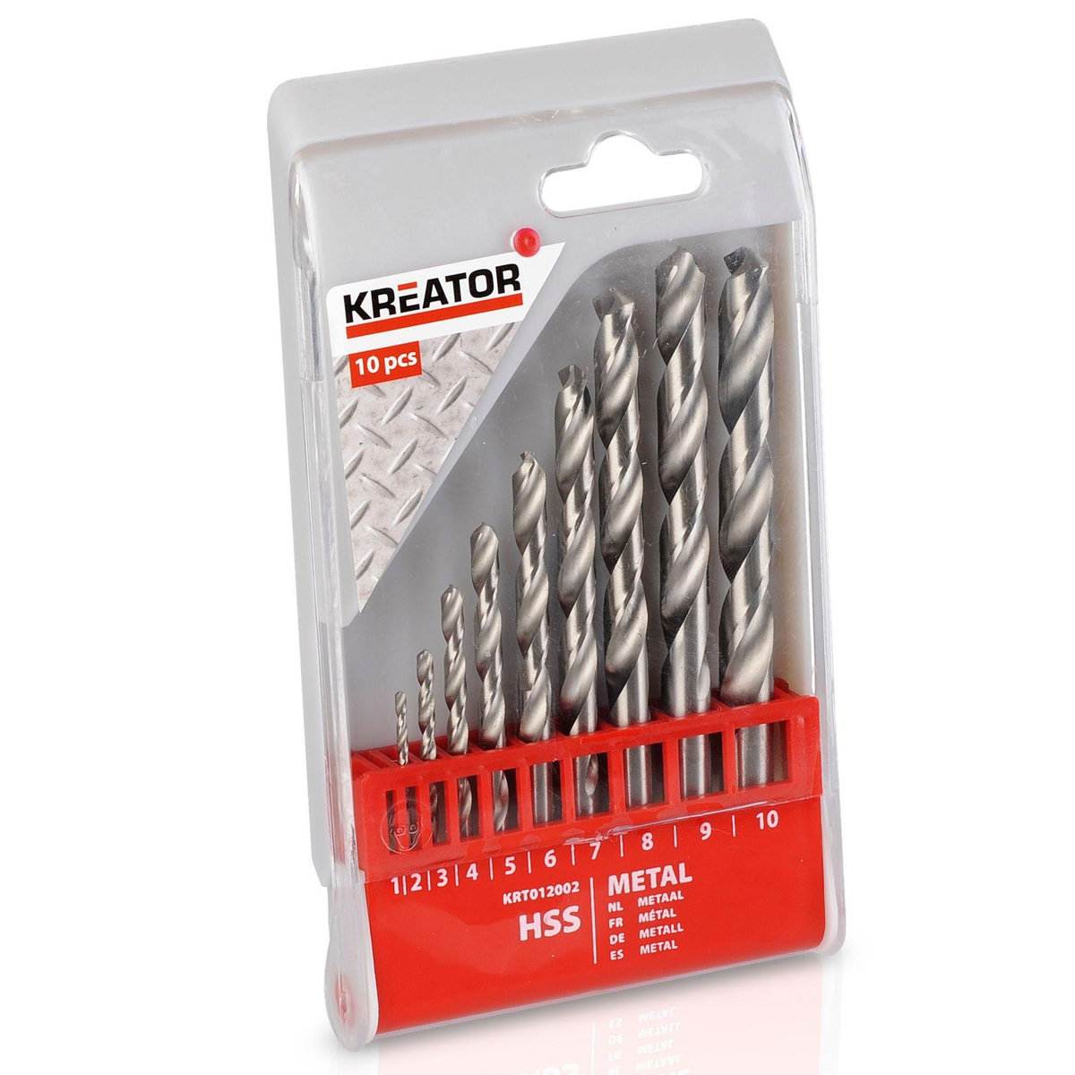 KREATOR Coffret de 10 forets métal HSS Kreator Coffret 10 forets HSS Coffret 10 forets HSS